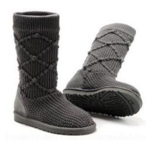 Charcoal Argyle Knit UGG boots